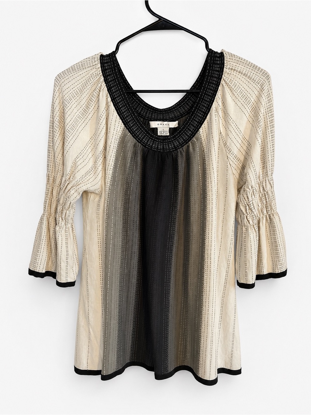 Grace Cream & Black Tunic Large